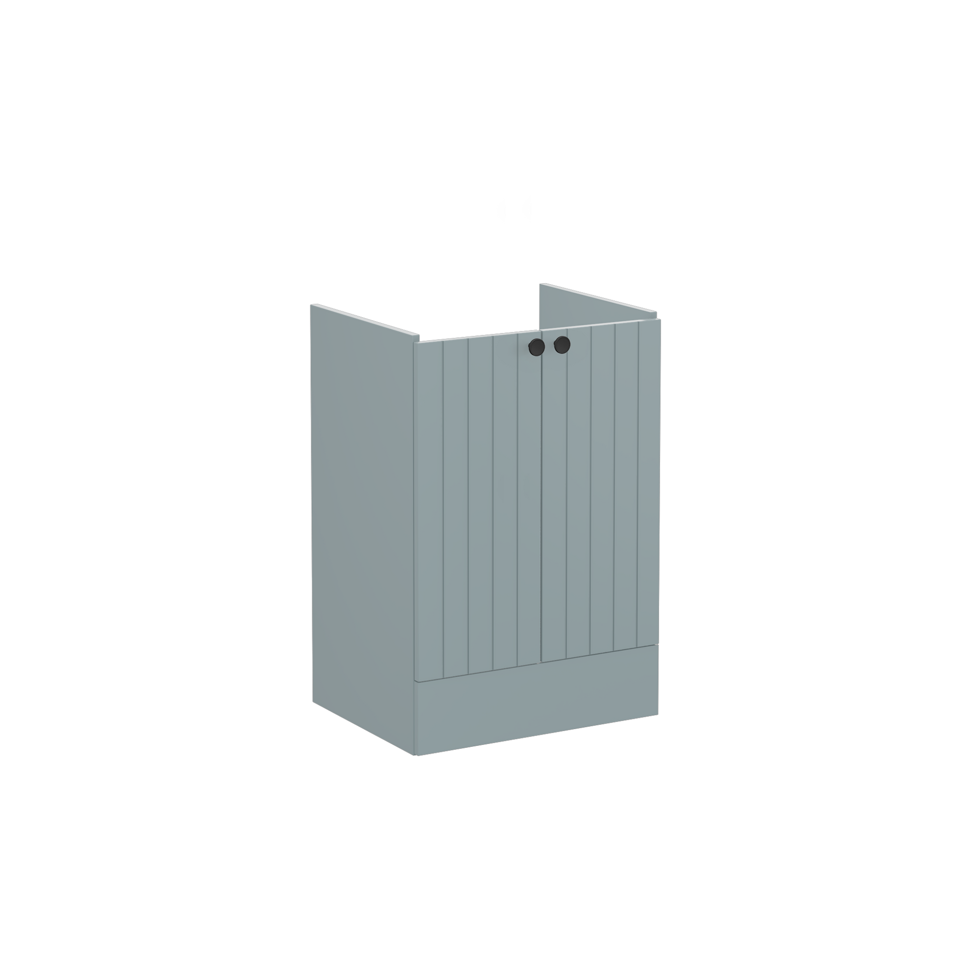 Root Groove Washbasin Unit, with doors, floor standing, Matt Fijord Green, without washbasin