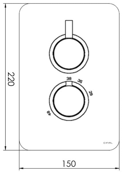 BLACK - Techno 2 Control Thermo Valve - 1 outlet
