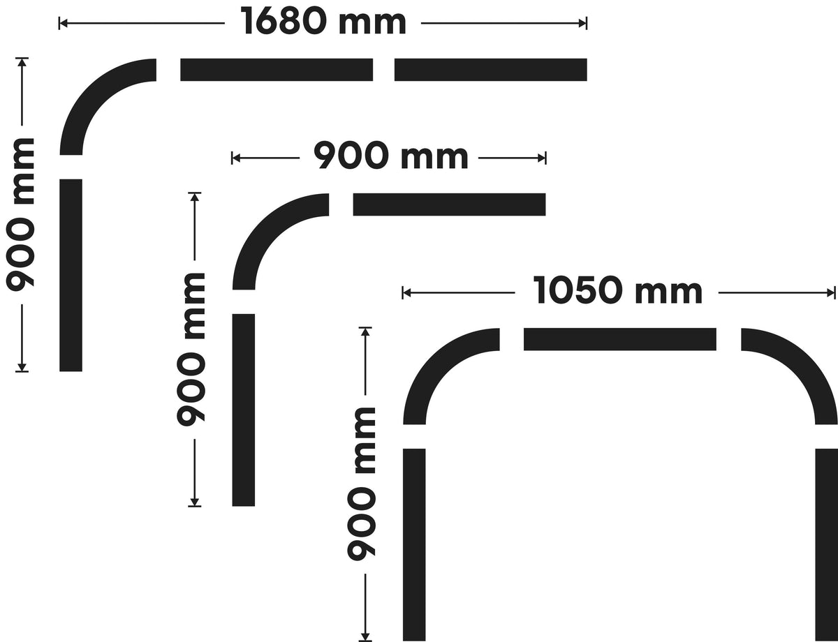 Euroshowers Shower Curtain Rail - 90 x