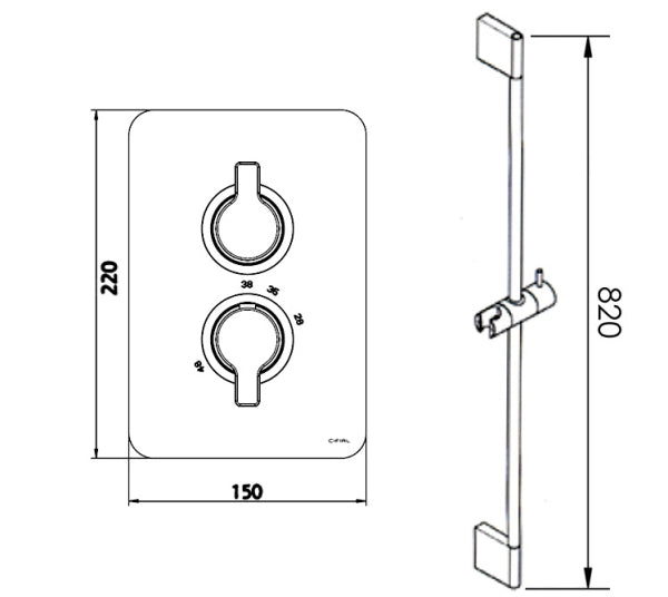 COULE - Thermostatic Flexi Shower Kit