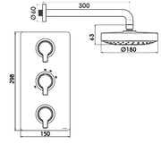 COULE - Thermo Wetroom Wall Fixed/Flexi Shower