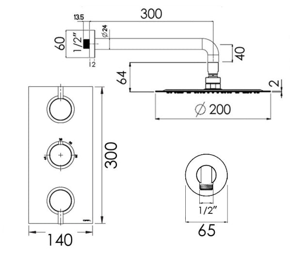 TECHNO 465 - Thermo Wetroom Wall Ultra Fixed/Flexi S