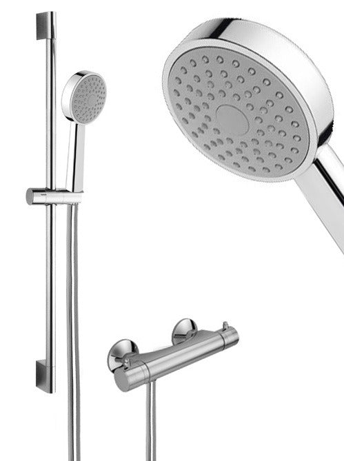 MINI ROUND Exposed Thermostatic Flexi Shower Kit
