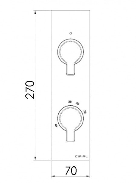 SLIM Coule Vertical 2 Control Thermo Vlv 1 outlet