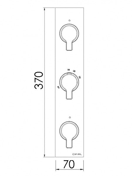 SLIM Coule Vertical 2 Control 3 Handle Thermo 2 outlets
