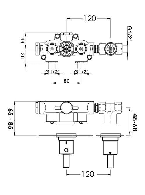 LAYLA - 2 Control Valve 1 Outlet - Lever