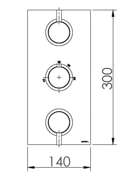 X11 - 3 Control Thermo Valve 2 outlets - PVD