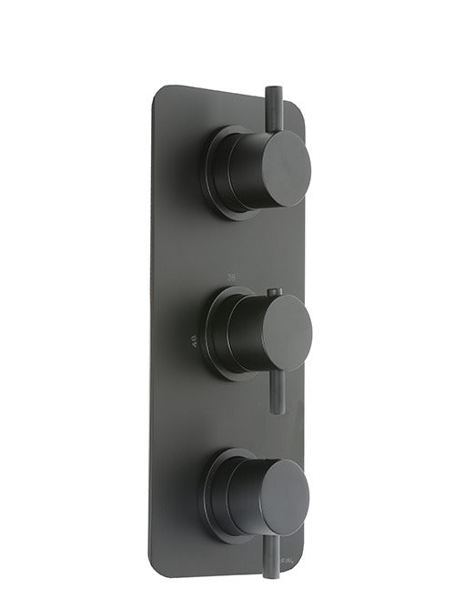 BLACK - Techno 3 Control Vertical Thermo Valve 2 outlets