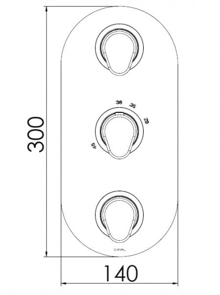 VIVA - 3 Control Vertical Thermo Valve 2 outlets