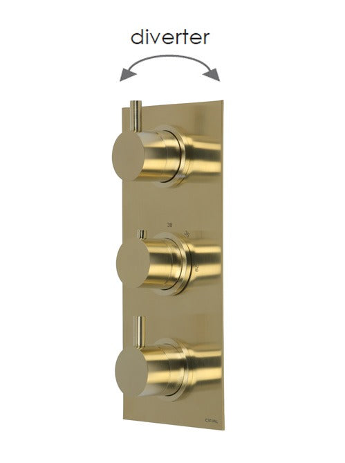 X11 - 3 Control Thermo & Diverter - 3 outlets PVD