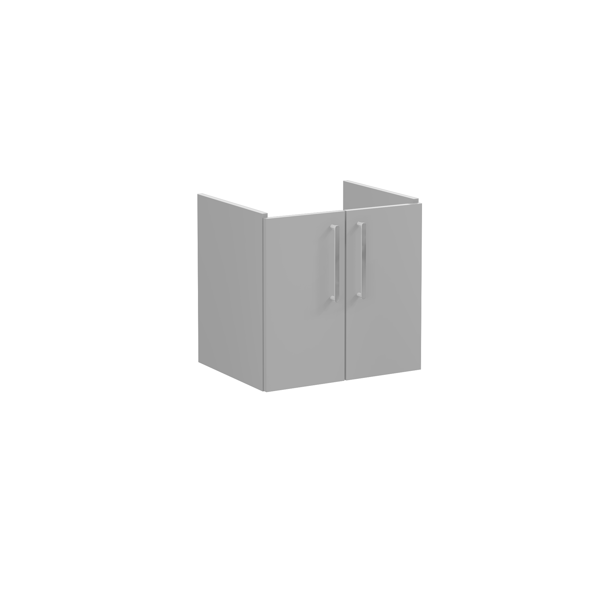 Root Washbasin Unit, With Doors, Matt Rock Grey, Without Washbasin