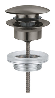 Waste set with push-open plug
