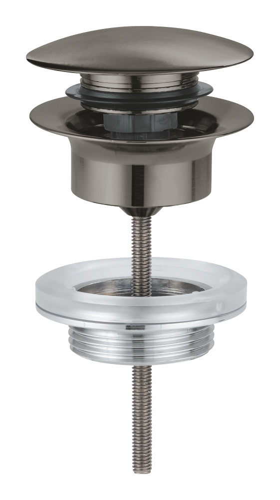 Waste set with push-open plug