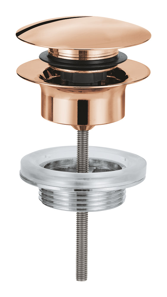 Waste set with push-open plug