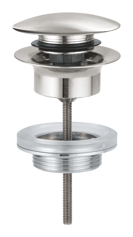 Waste set with push-open plug