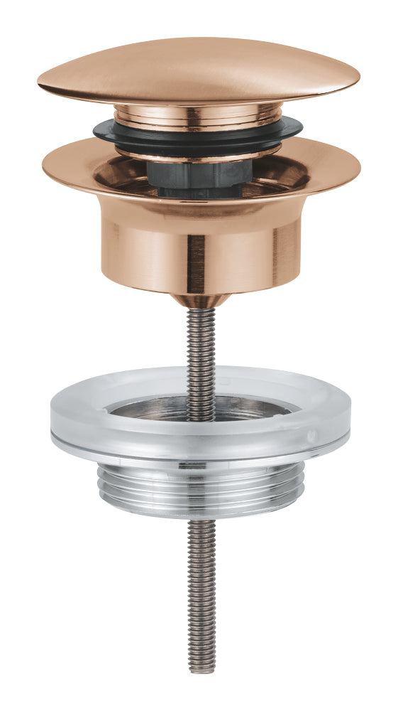 Waste set with push-open plug