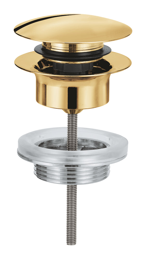 Waste set with push-open plug