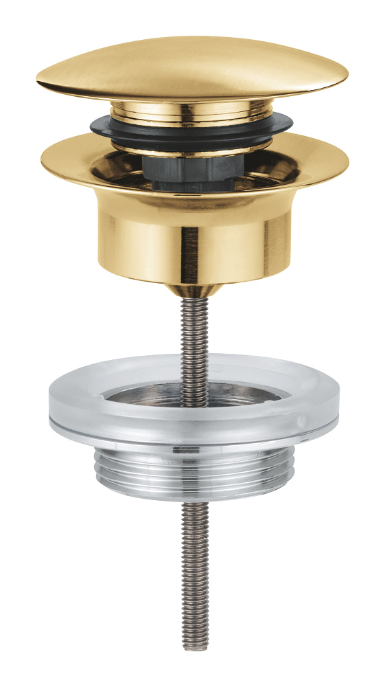 Waste set with push-open plug
