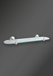 RICHMOND GLASS SHELF CLEAR WITH GUARD RAIL CHROME