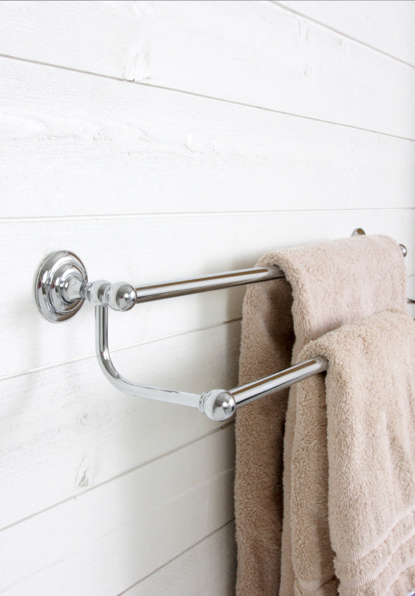 RICHMOND DOUBLE TOWEL RAIL 650MM CHROME