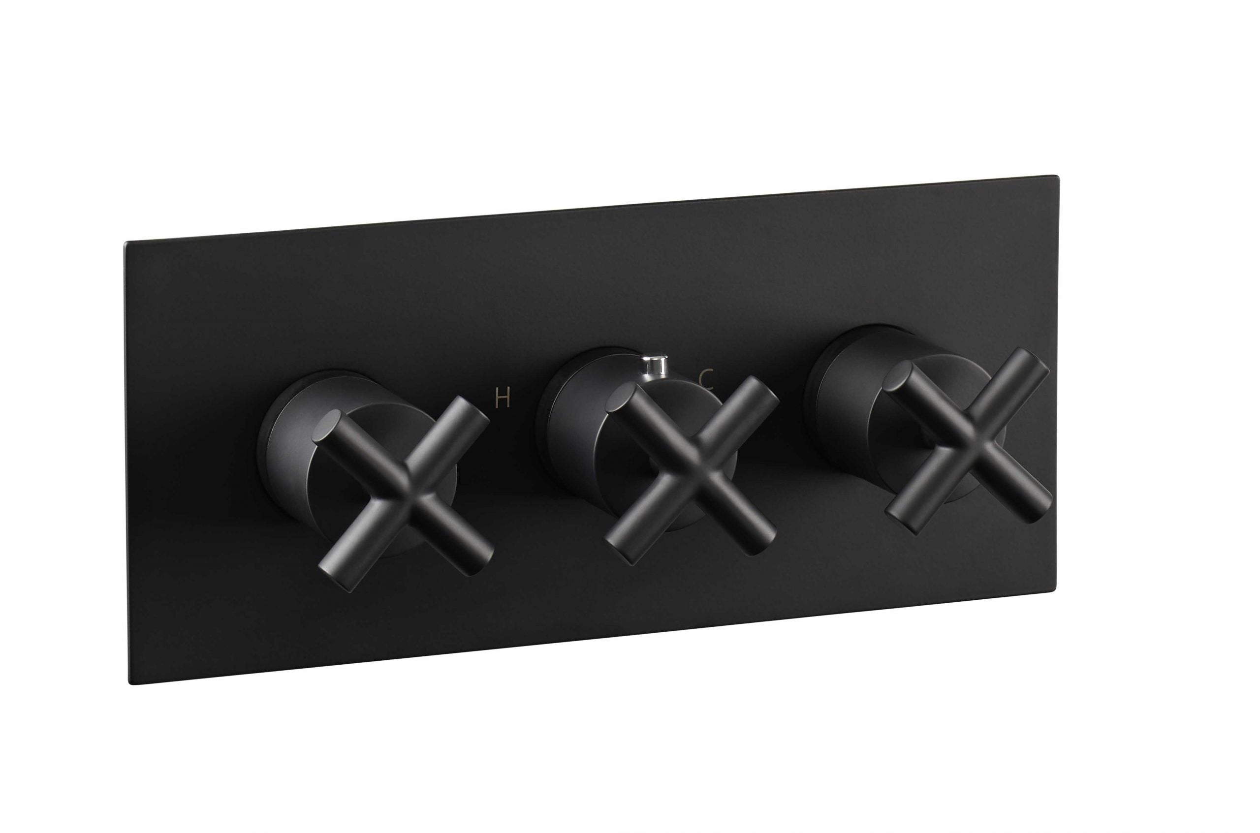 SOLEX THERMOSTATIC CONCEALED 3 OUTLET SHOWER VALVE, HORIZONTAL