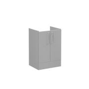 Root Washbasin Unit, With Doors, Floor Standing, Matt Rock Grey, Without Washbasin