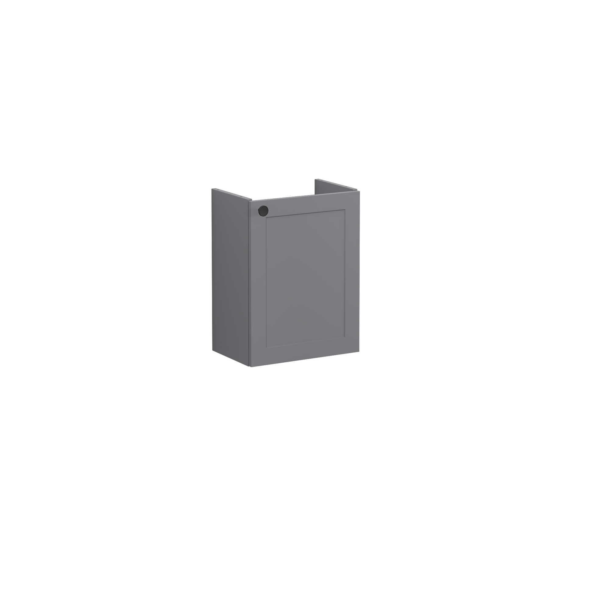 Root Classic Washbasin Unit, with doors, compact, with right tap hole, Matt Grey, without washbasin, Right
