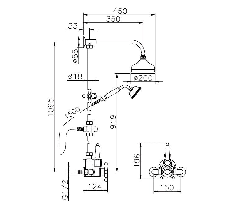 TRADITIONAL - Thermostatic Shower Column
