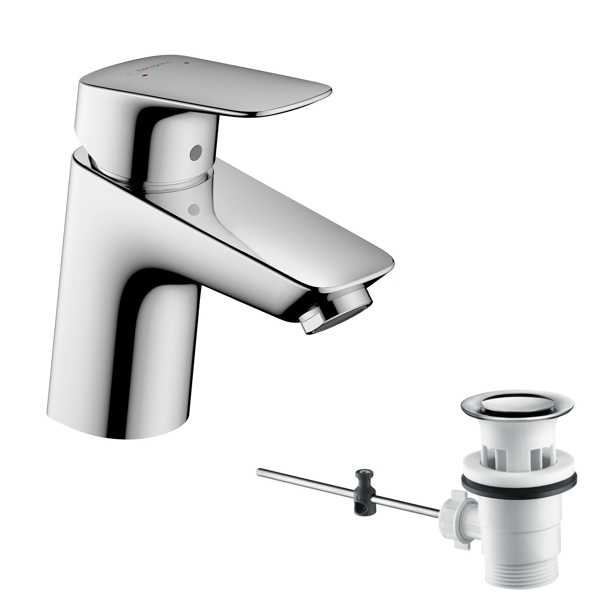 Logis Single lever basin mixer 70 with pop-up waste