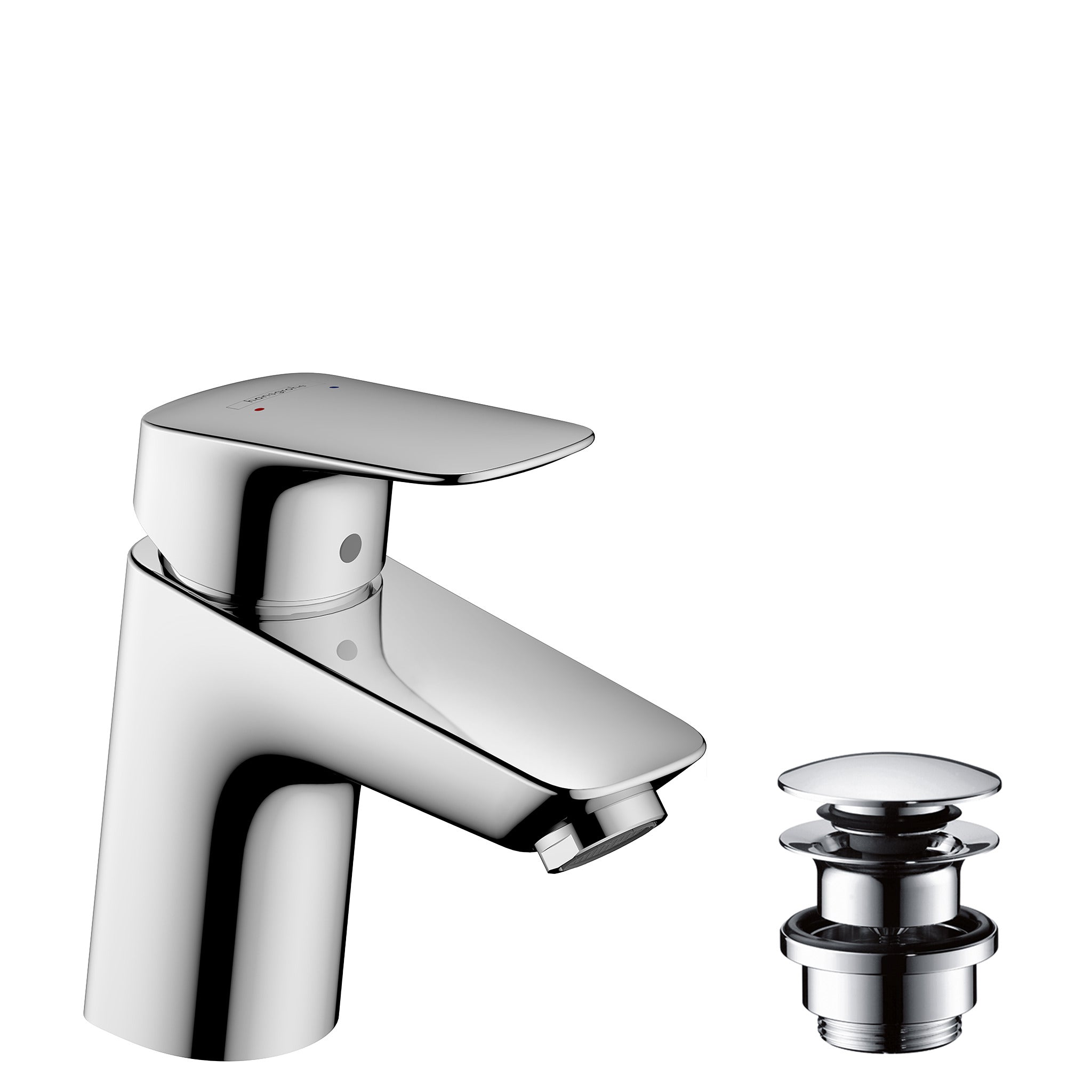 Logis Single lever basin mixer 70 with push-open waste