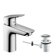 Logis Single lever basin mixer 100 with pop-up waste