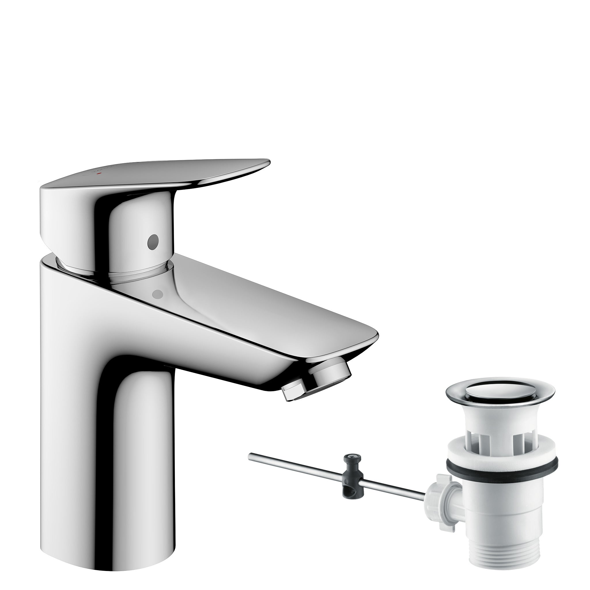 Logis Single lever basin mixer 100 with pop-up waste
