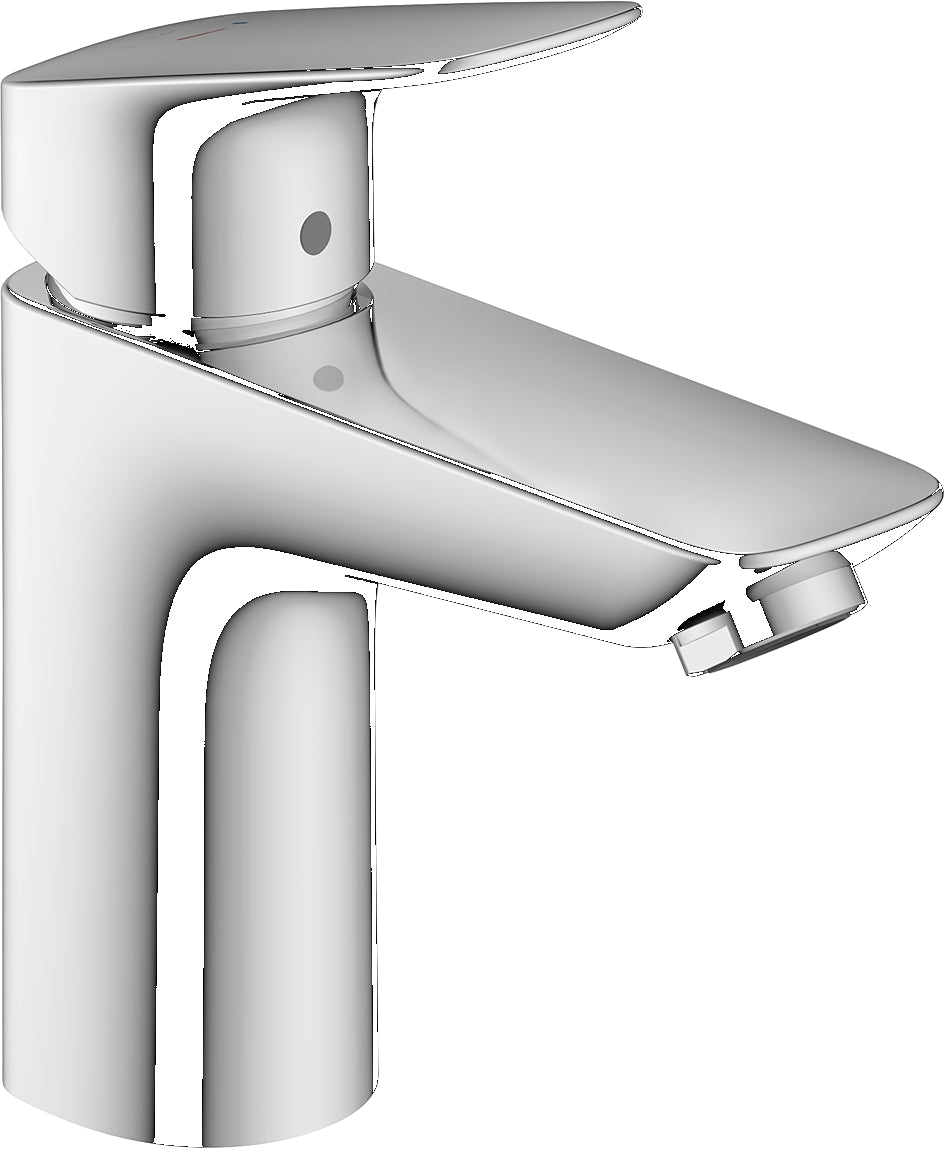 Logis Single lever basin mixer 100 with 2 flow rates and pop-up waste