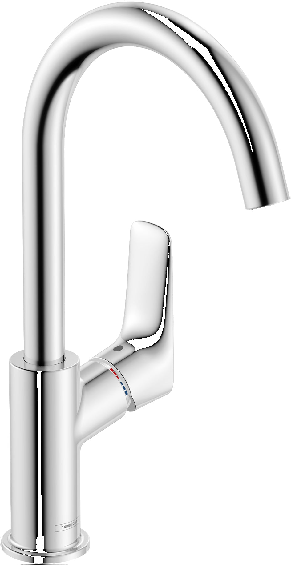 Logis Single lever basin mixer 210 with swivel spout and pop-up waste