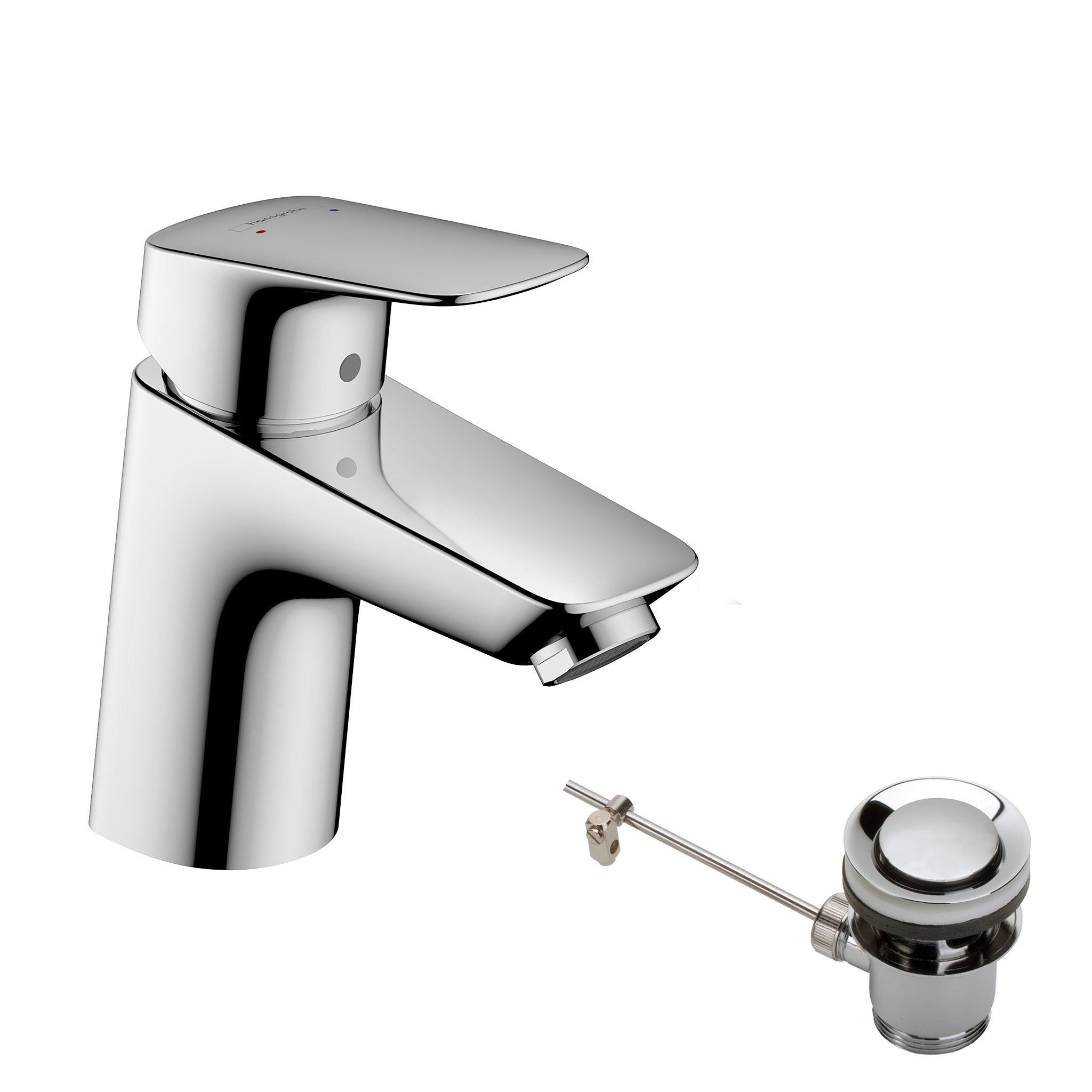 Logis Single lever basin mixer 70 with metal pop-up waste
