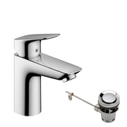Logis Single lever basin mixer 100 with metal pop-up waste