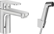 Vernis Blend Single lever basin mixer 100 with bidet spray and shower hose 160 cm