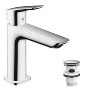 Logis Single lever basin mixer 110 Fine with push-open waste set