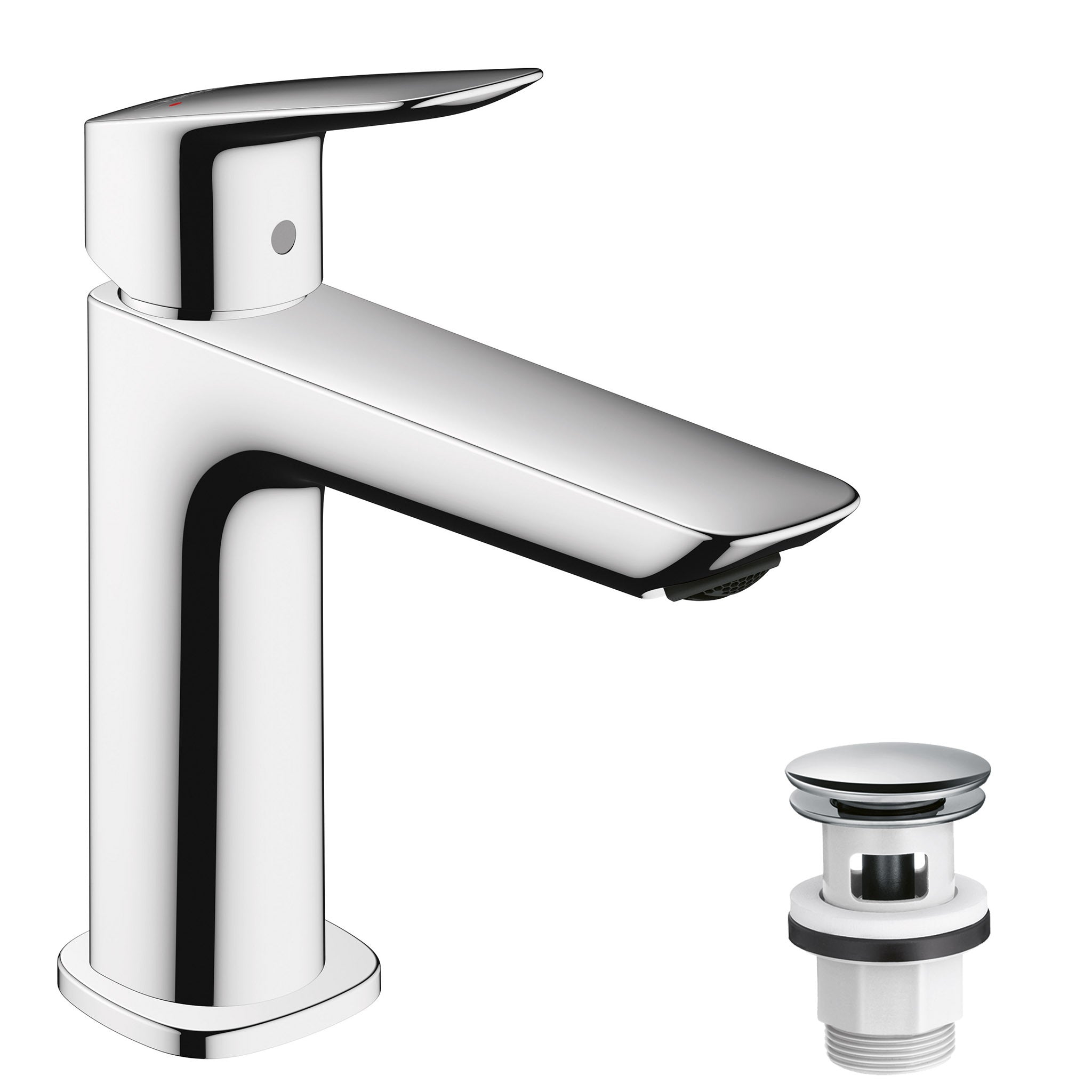 Logis Single lever basin mixer 110 Fine with push-open waste set