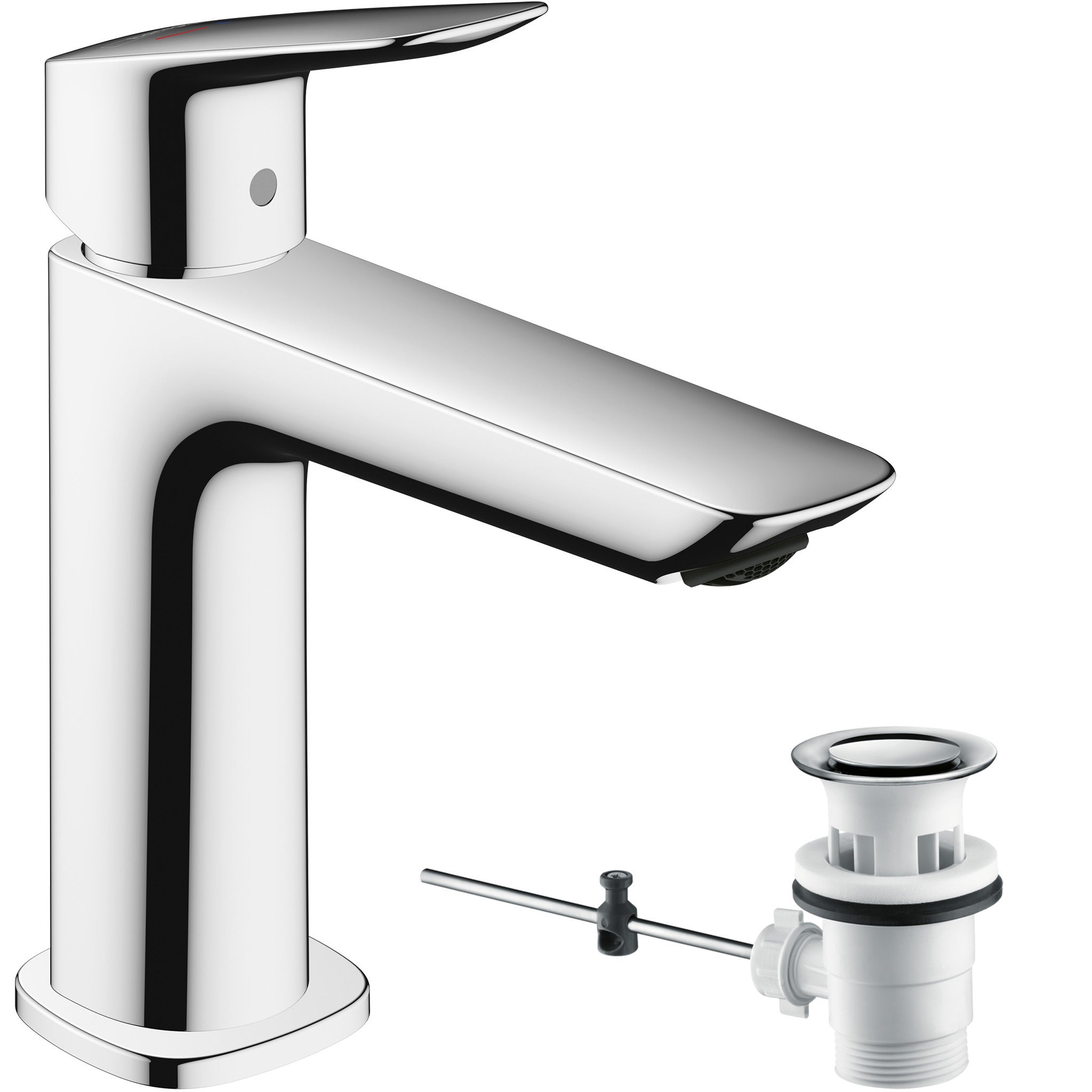 Logis Single lever basin mixer 110 Fine CoolStart with pop-up waste set