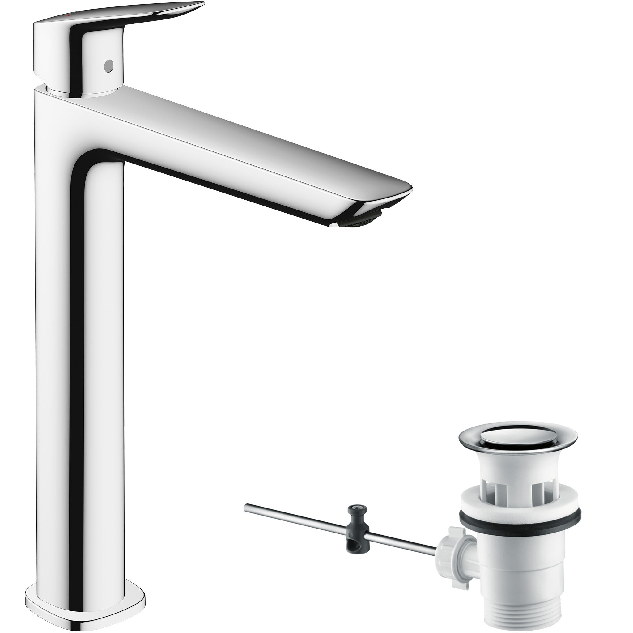 Logis Single lever basin mixer 240 Fine with pop-up waste set