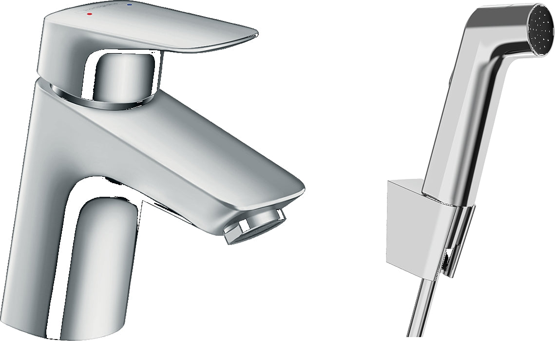 Logis Single lever basin mixer with bidet spray and shower hose 160 cm
