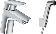Logis Single lever basin mixer with bidet spray and shower hose 160 cm