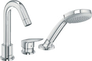 Logis 3-hole rim-mounted single lever bath mixer for Secuflex