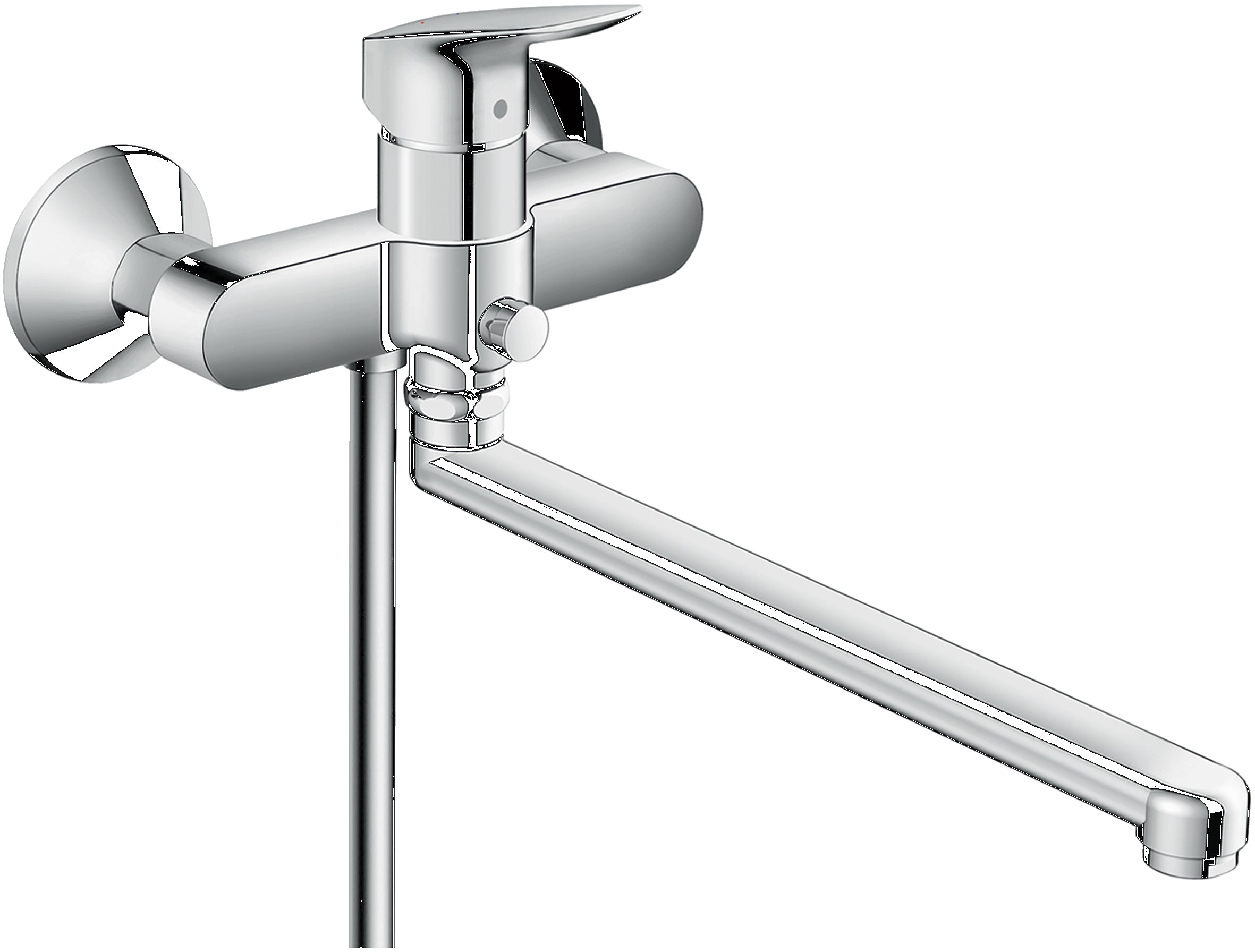 Logis Single lever manual bath mixer with long spout