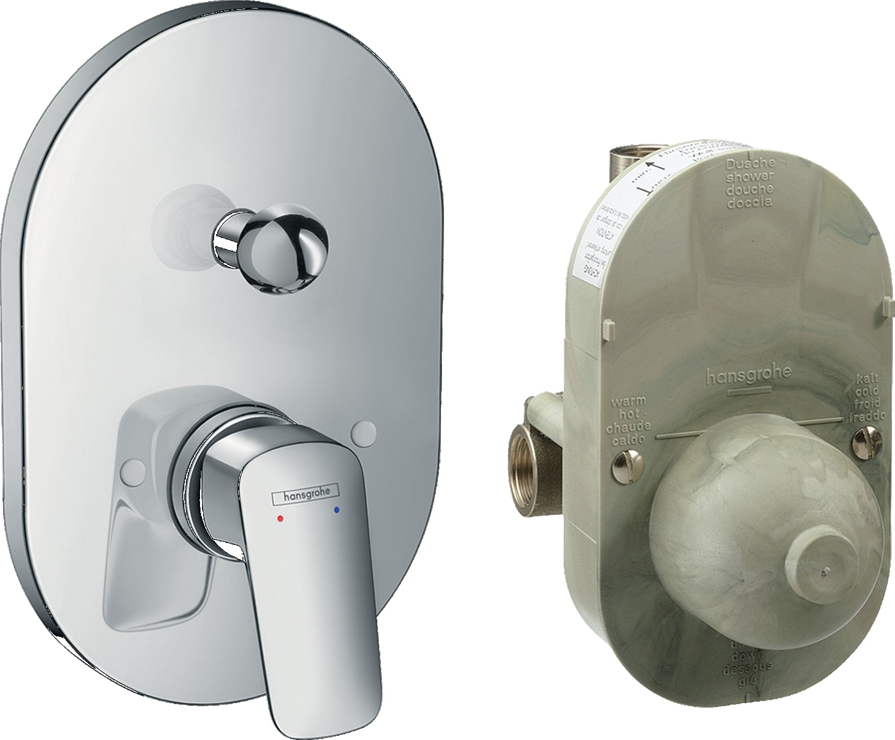 Logis Manual bath mixer set for concealed installation