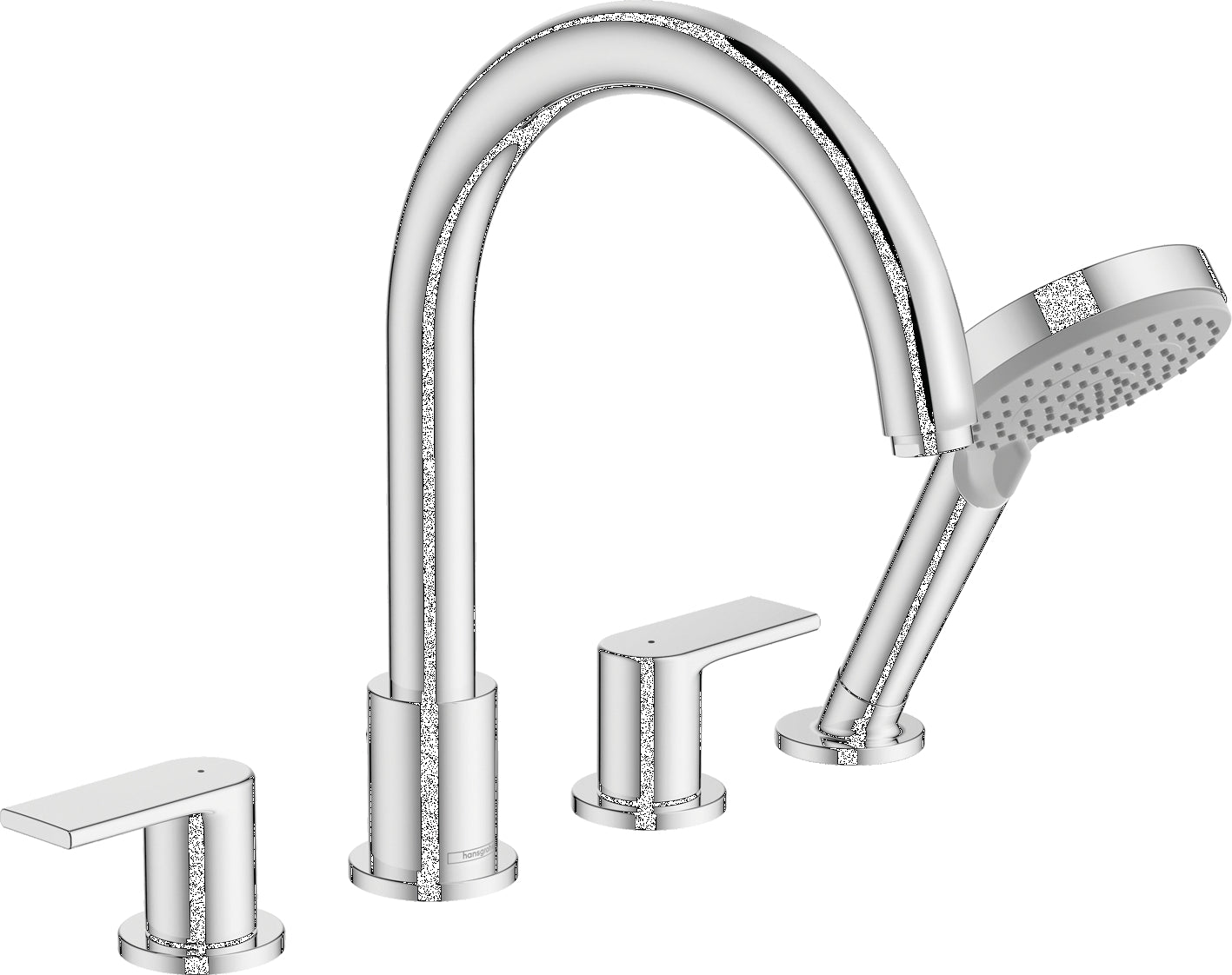 Vernis Shape 4-hole rim mounted bath mixer