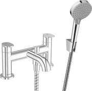 Vernis Blend 2-hole rim mounted bath mixer with diverter valve and Vernis Blend hand shower Vario