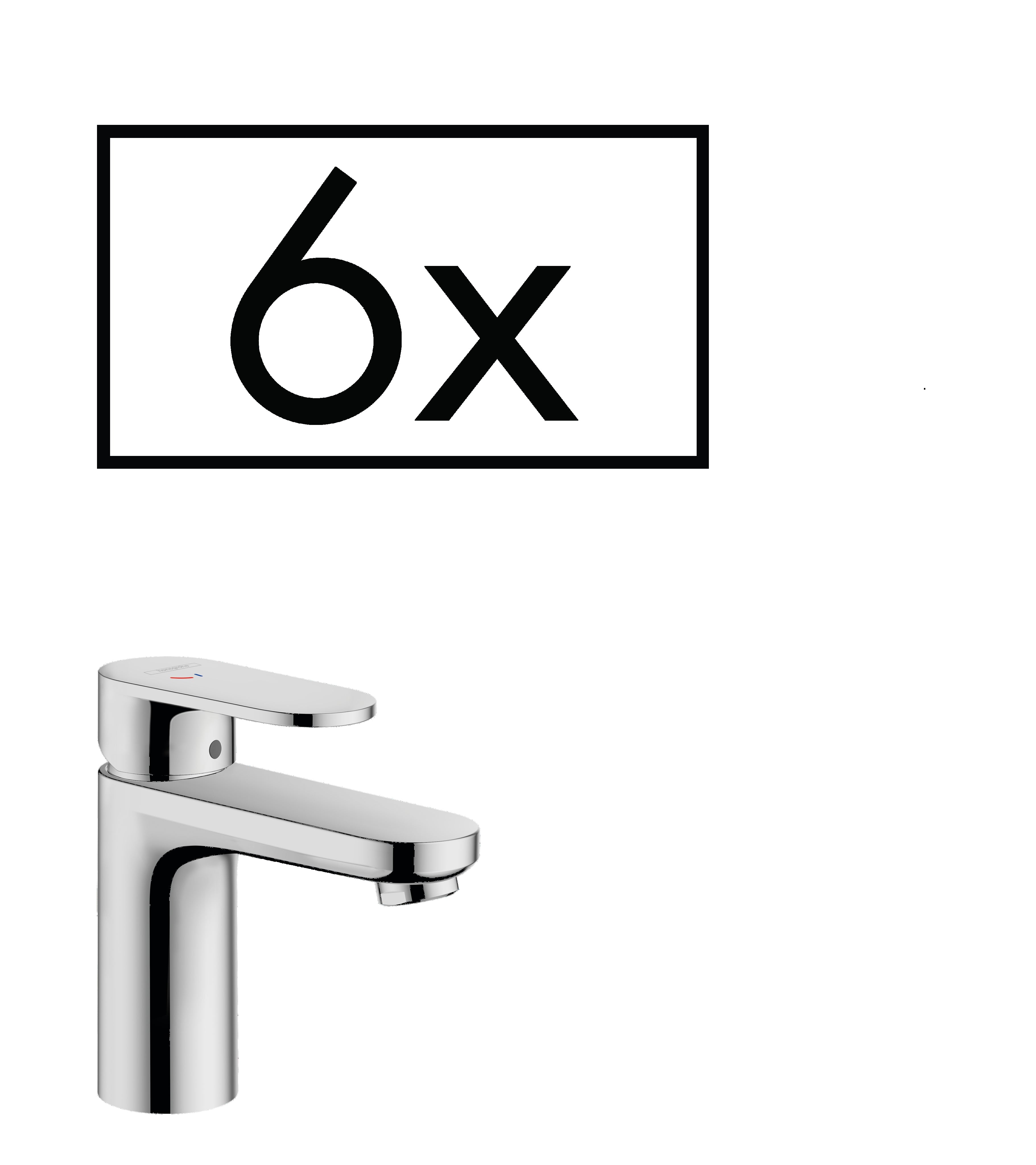 Vernis Blend Single lever basin mixer 100 CoolStart without waste set project pack (6 pcs.)