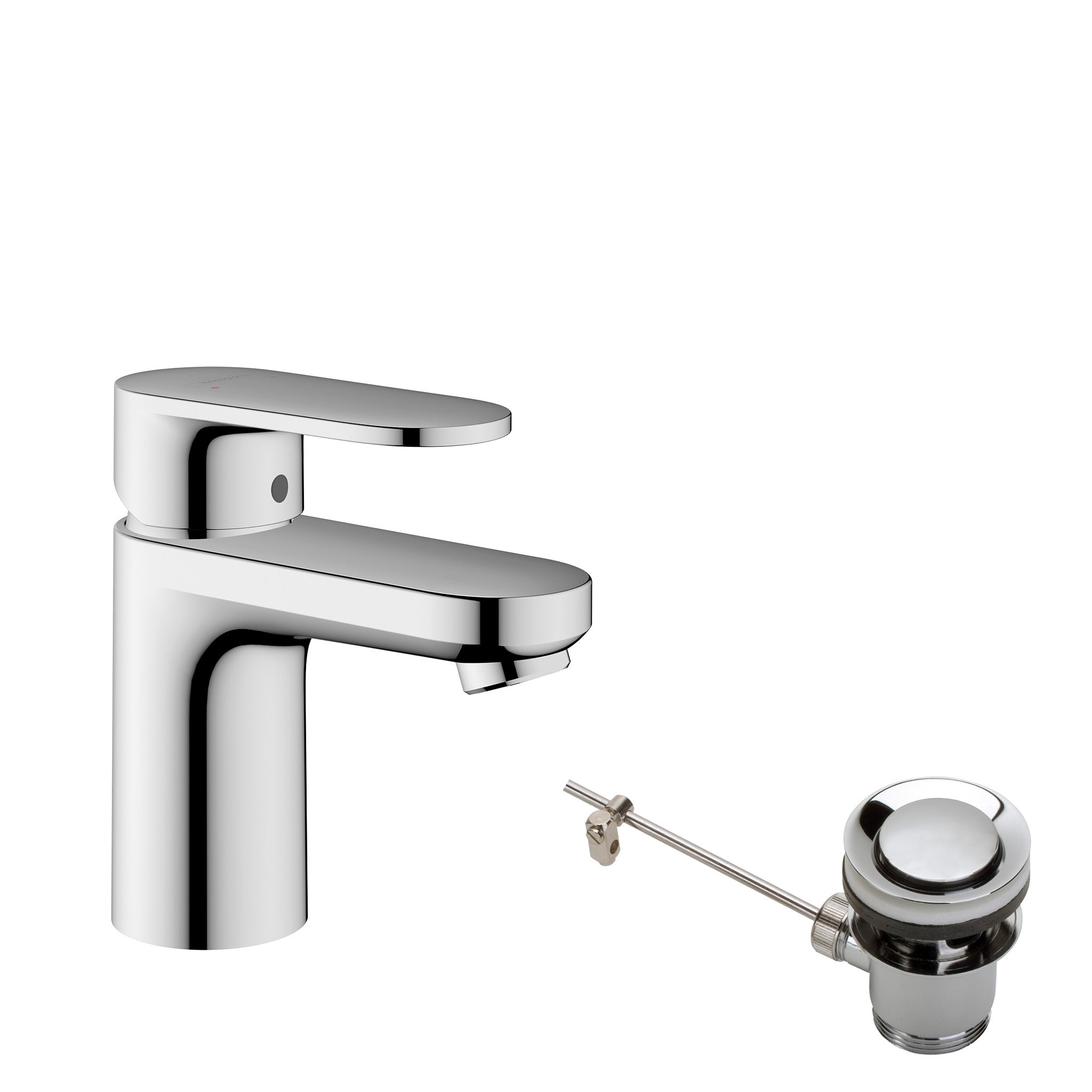 Vernis Blend Single lever basin mixer 70 with metal pop-up waste set